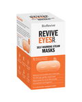 Box of BioRevive Revive Eyes R self-warming steam masks on a white background