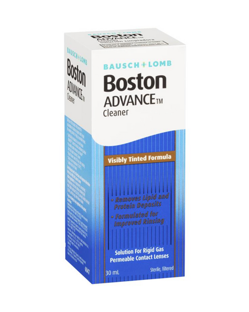 Box of Bausch + Lomb Boston Advance RGP hard contact lensCleaner on a white background