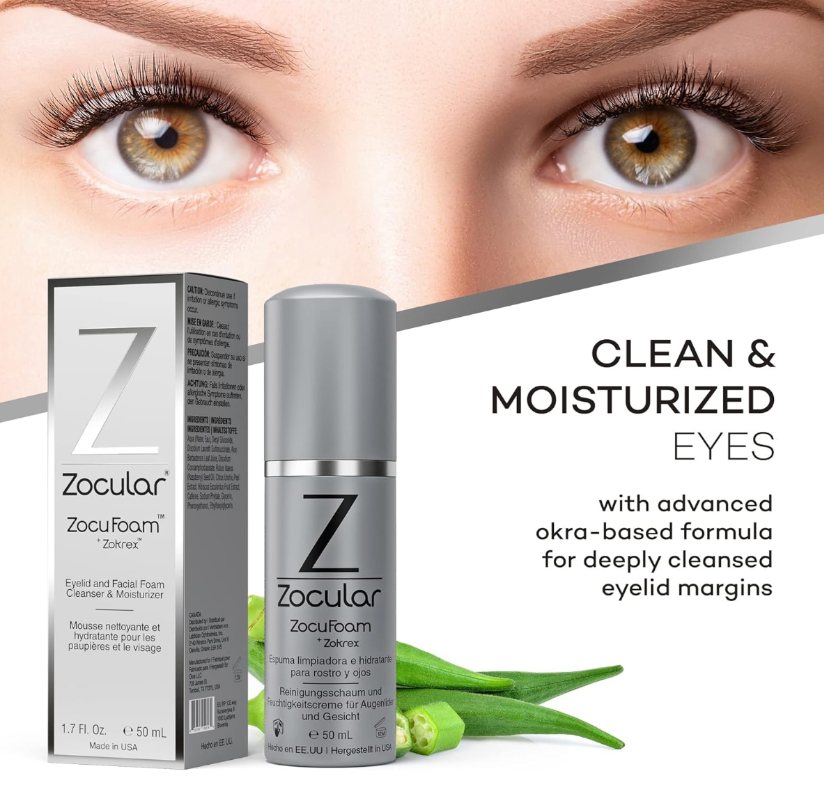 ZocuFoam Eyelid & Facial Foam Cleanser (50ml)