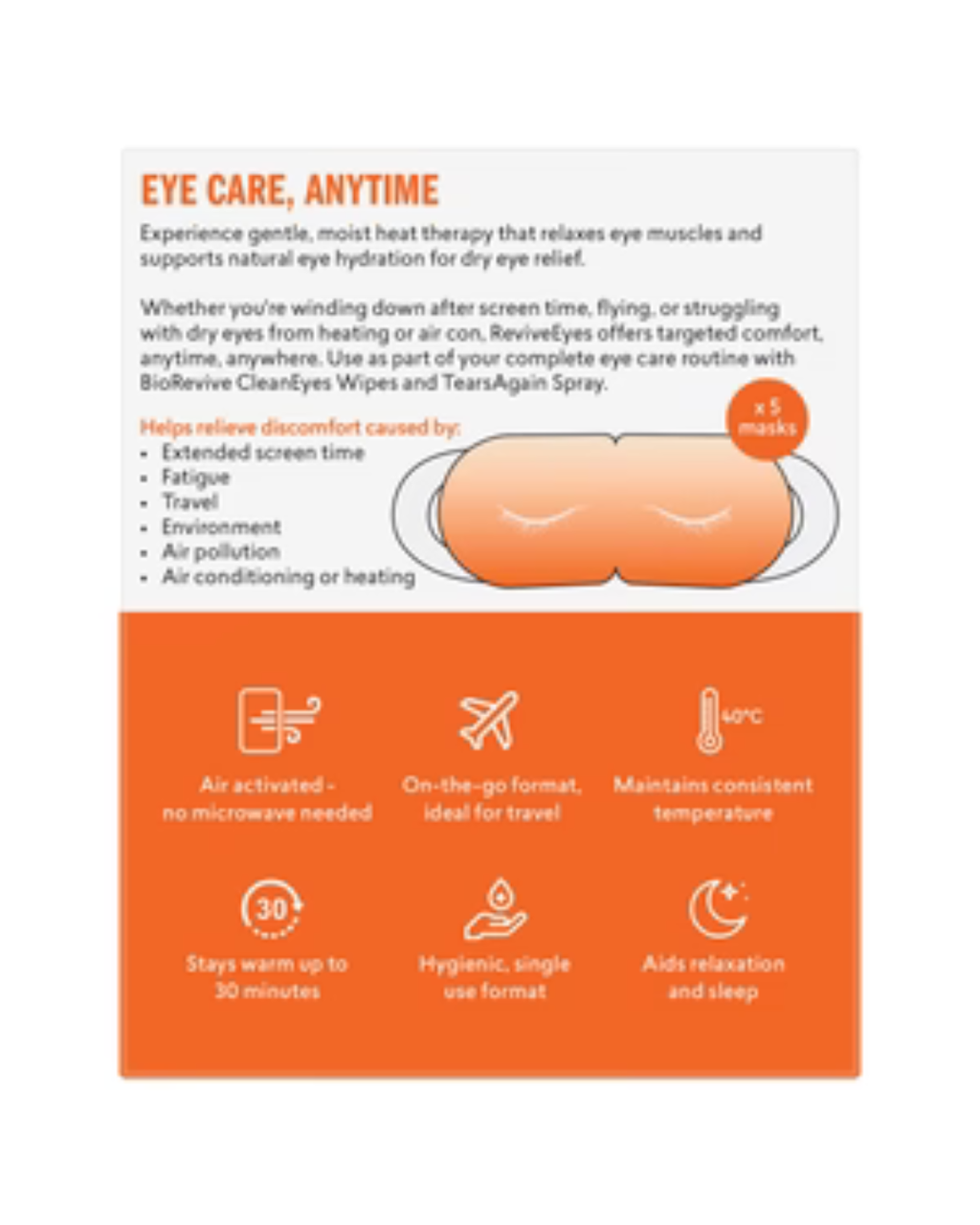 Eye care product packaging with text and illustrations on a white background