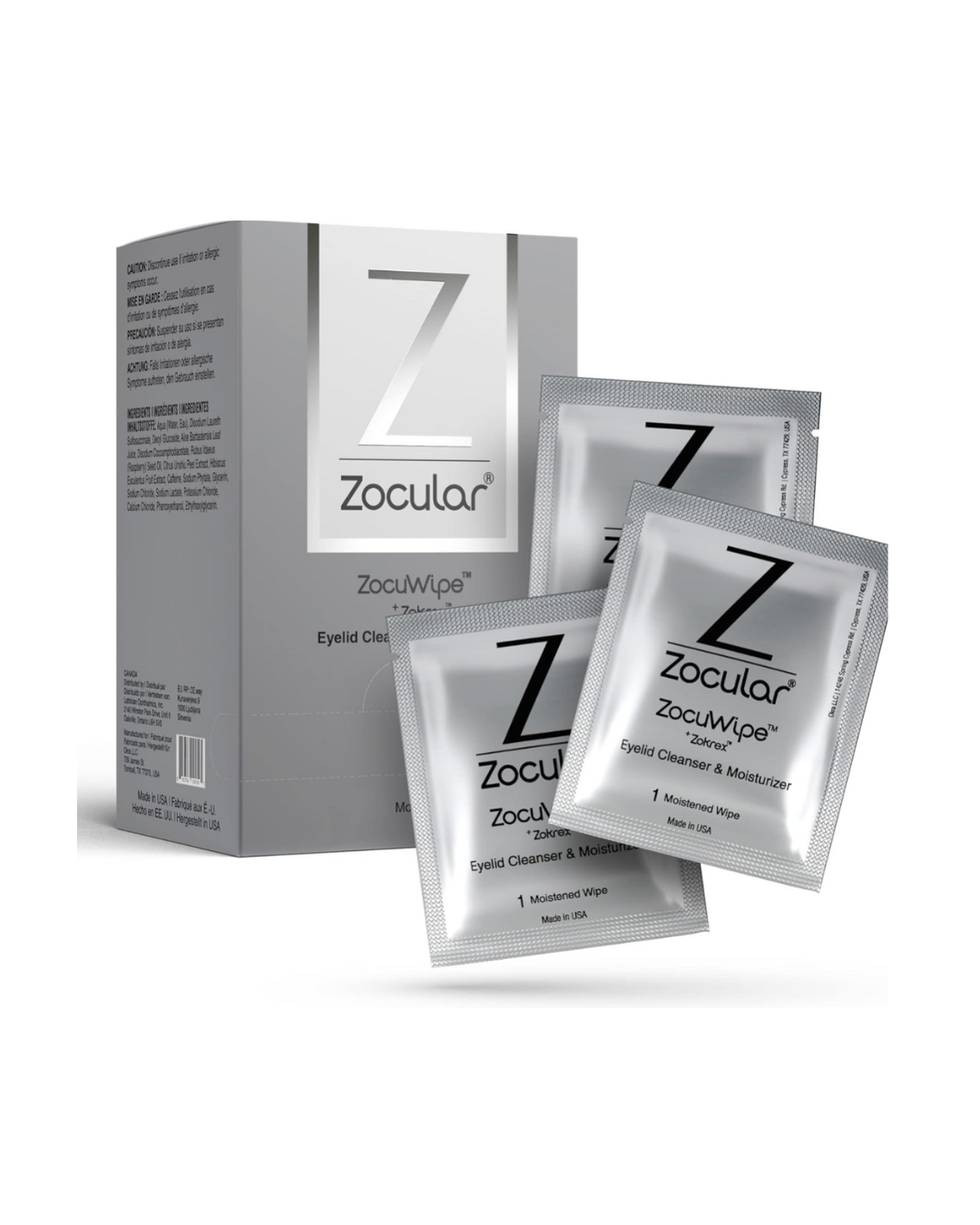 ZocuWipe Eyelid & Facial Foam Cleanser Towlettes (30 Pack)